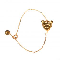 Bracelet fin doré léopard femme