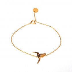 Bracelet fin doré colibri Flor Amazona