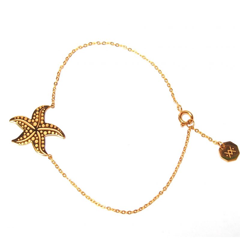 Bracelet fin plaqué or étoile de mer