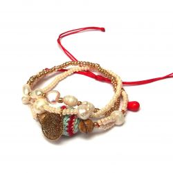 Bracelet original triple-rang perles femme