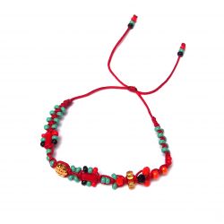 Bracelet multirang perles multicolore femme
