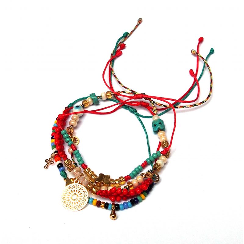 Download Bracelet multirang perles multicolore et mandala femme ...