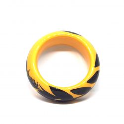 Bracelet bois et résine jaune et noir